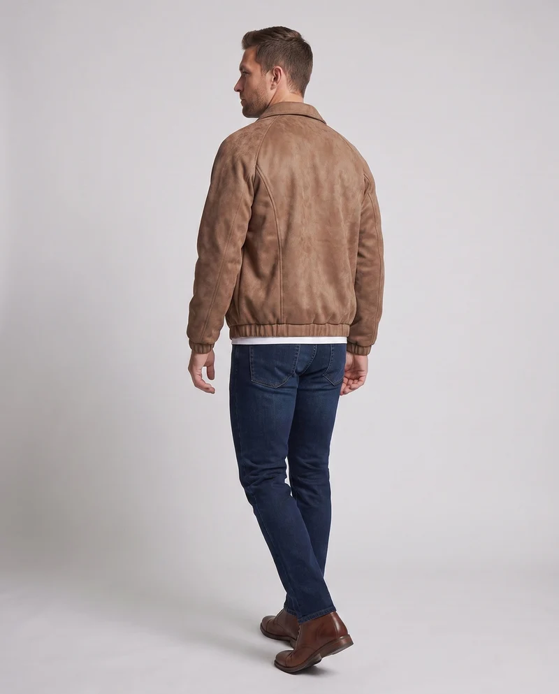 Herrenmode Kunstlederjacke im urbanen Stil Drune