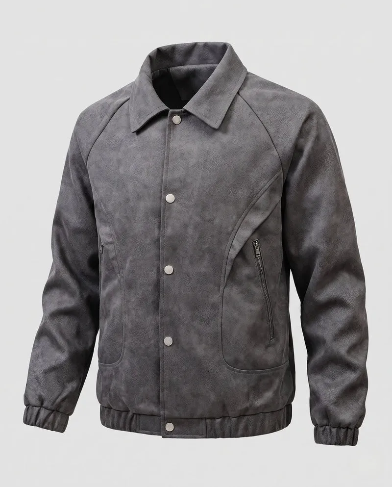Herrenmode Kunstlederjacke im urbanen Stil Drune