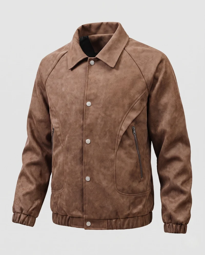 Herrenmode Kunstlederjacke im urbanen Stil Drune