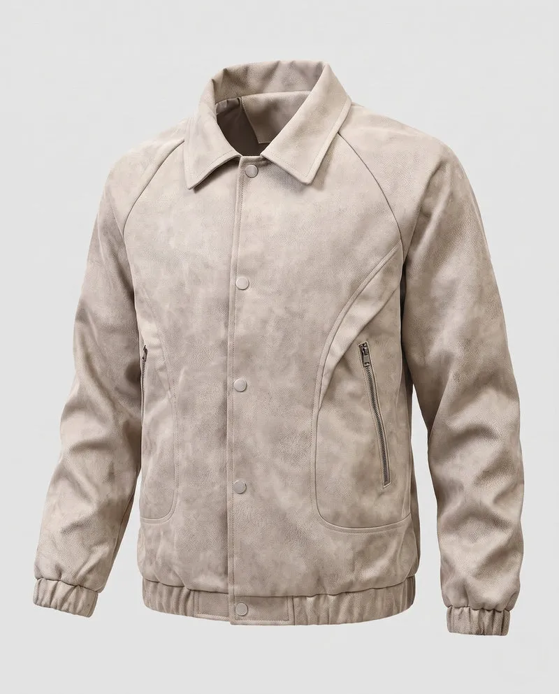 Herrenmode Kunstlederjacke im urbanen Stil Drune