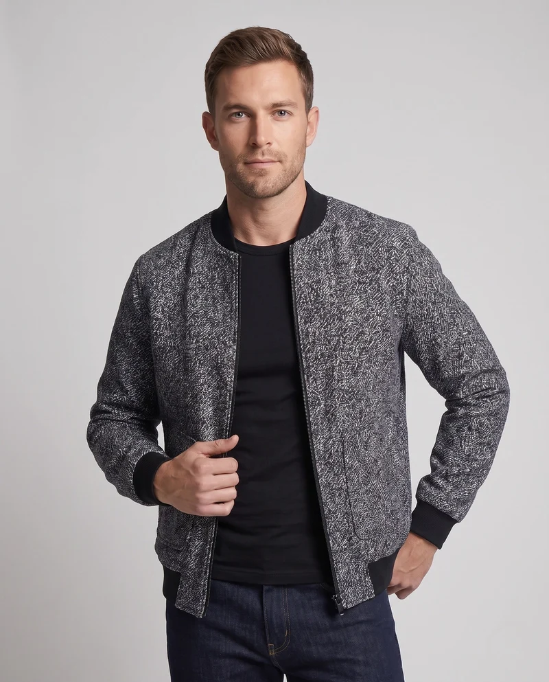 Herrenmode Strickjacke mit hohem Kragen Drune