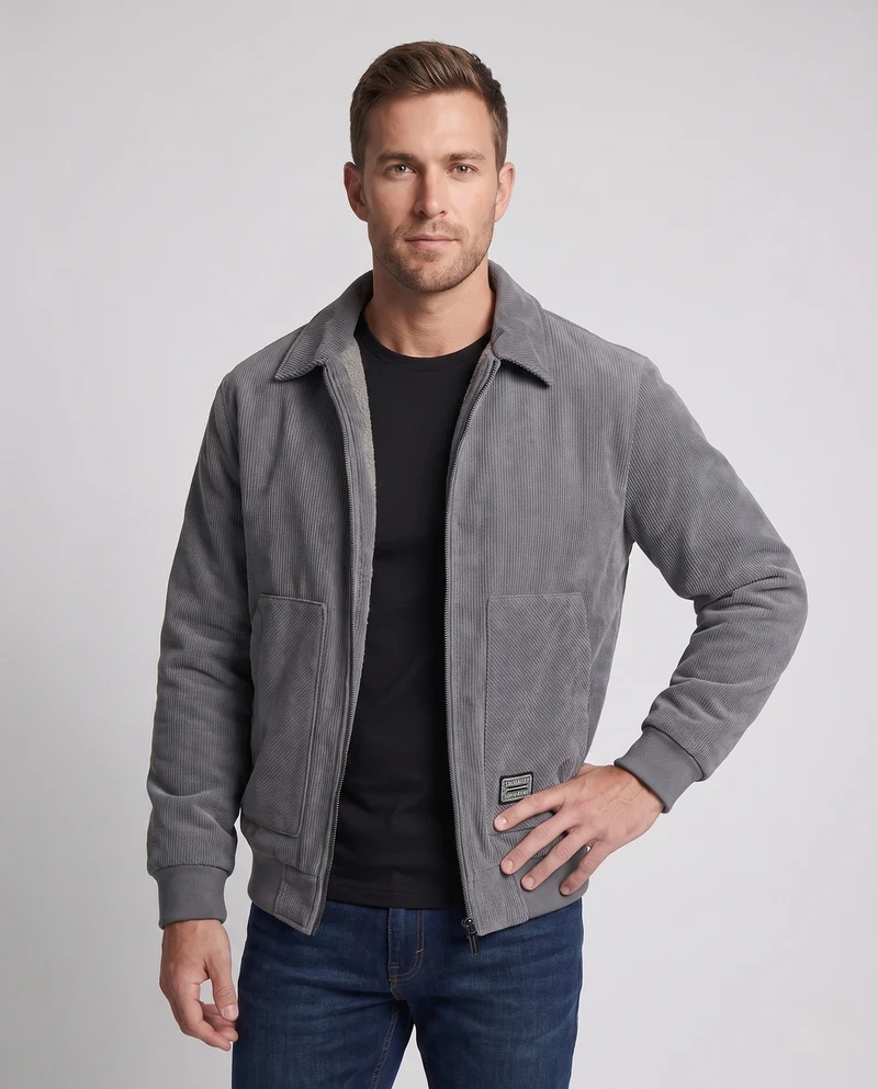 Herrenmode Übergangsjacke aus Ripstop-Material mit gemütlichem Futter Drune