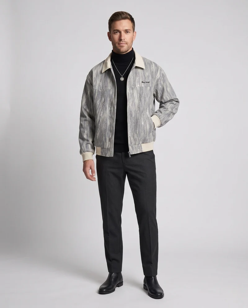 Herrenmode Übergangsjacke mit hochwertigen Details Drune