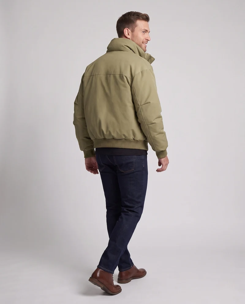 Männermode Übergangsjacke mit hohem Kragen und Fleece-Futter Drune