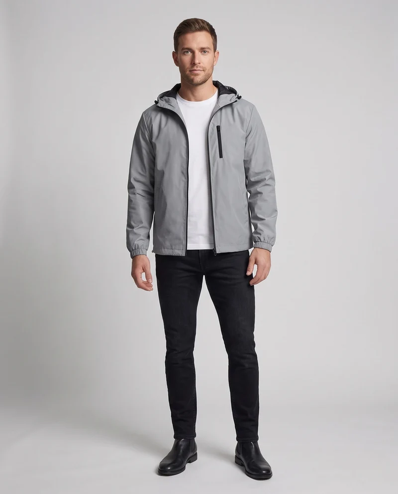 Herrenmode Übergangsjacke mit Kapuze Drune