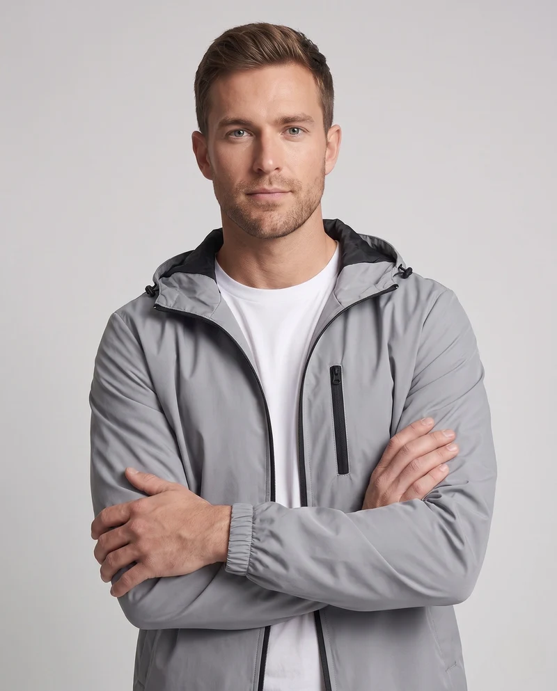 Herrenmode Übergangsjacke mit Kapuze Drune