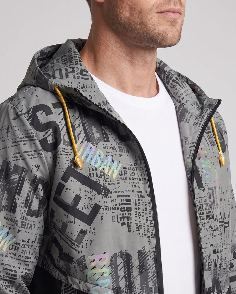 Männers modische Übergangsjacke mit Kapuze und praktischen Taschen Drune