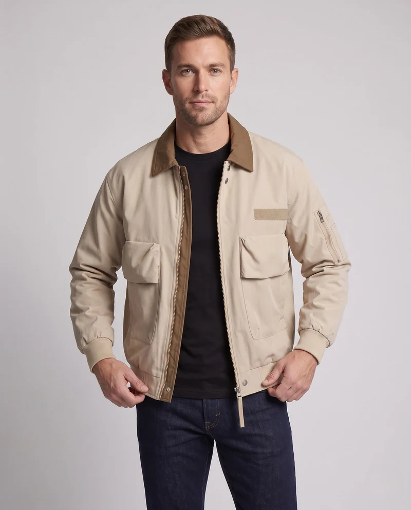 Herren stilvolle Übergangsjacke mit praktischen Taschen Drune