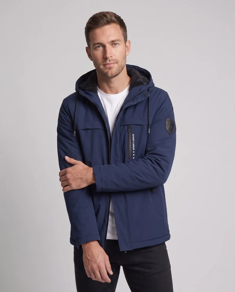 Herren multifunktionale Outdoor-Jacke mit Kapuze und Fleece-Futter Drune