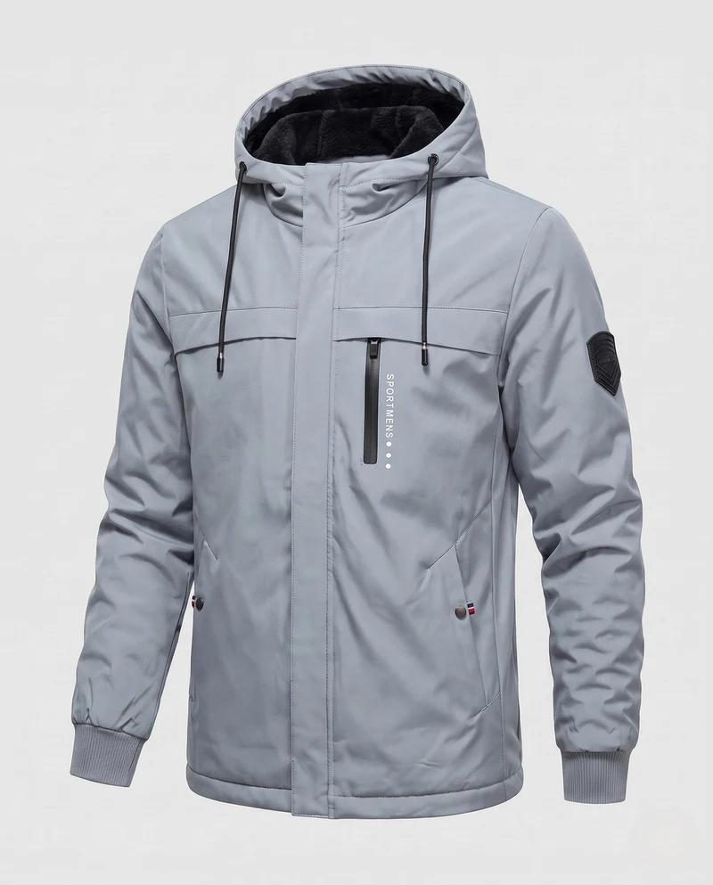 Herren multifunktionale Outdoor-Jacke mit Kapuze und Fleece-Futter Drune