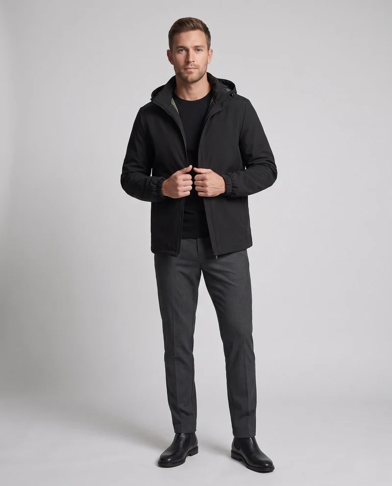 Herren Multifunktions-Outdoormantel mit verstellbarem Kapuzen-Design Drune