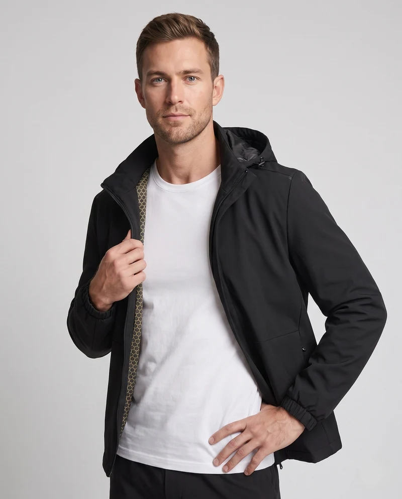 Herren Multifunktions-Outdoormantel mit verstellbarem Kapuzen-Design Drune