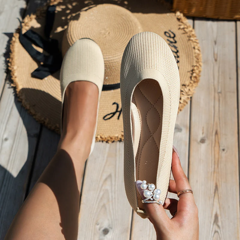 Damen Ballerinas mit atmungsaktivem Gewebe und rutschfester Sohle Drune