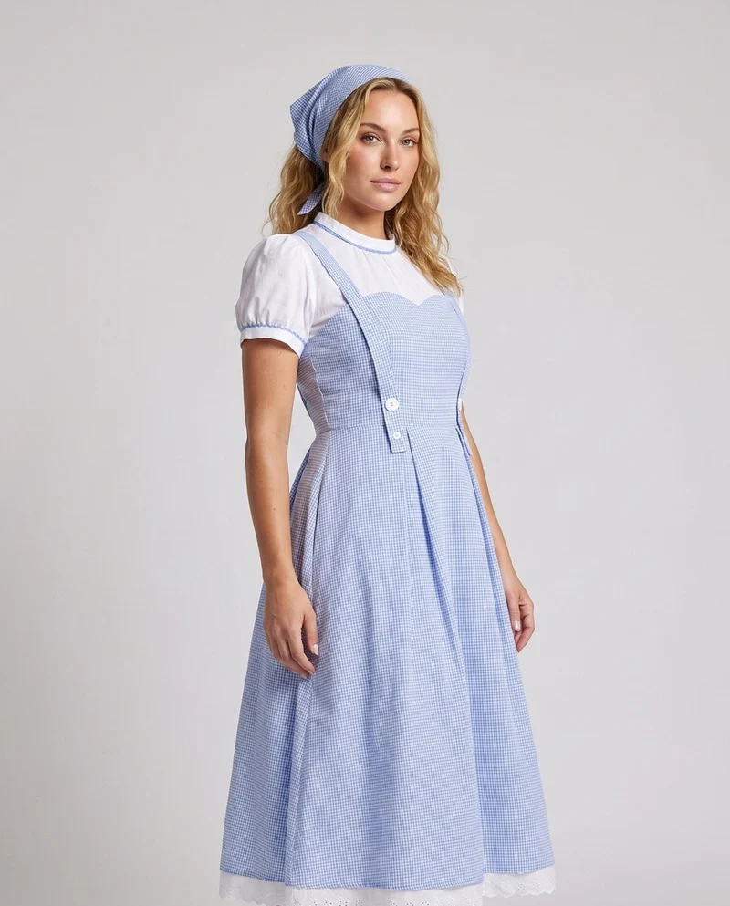 Damen Trachtenkleid mit historischen Akzenten und Rüschendetails Drune
