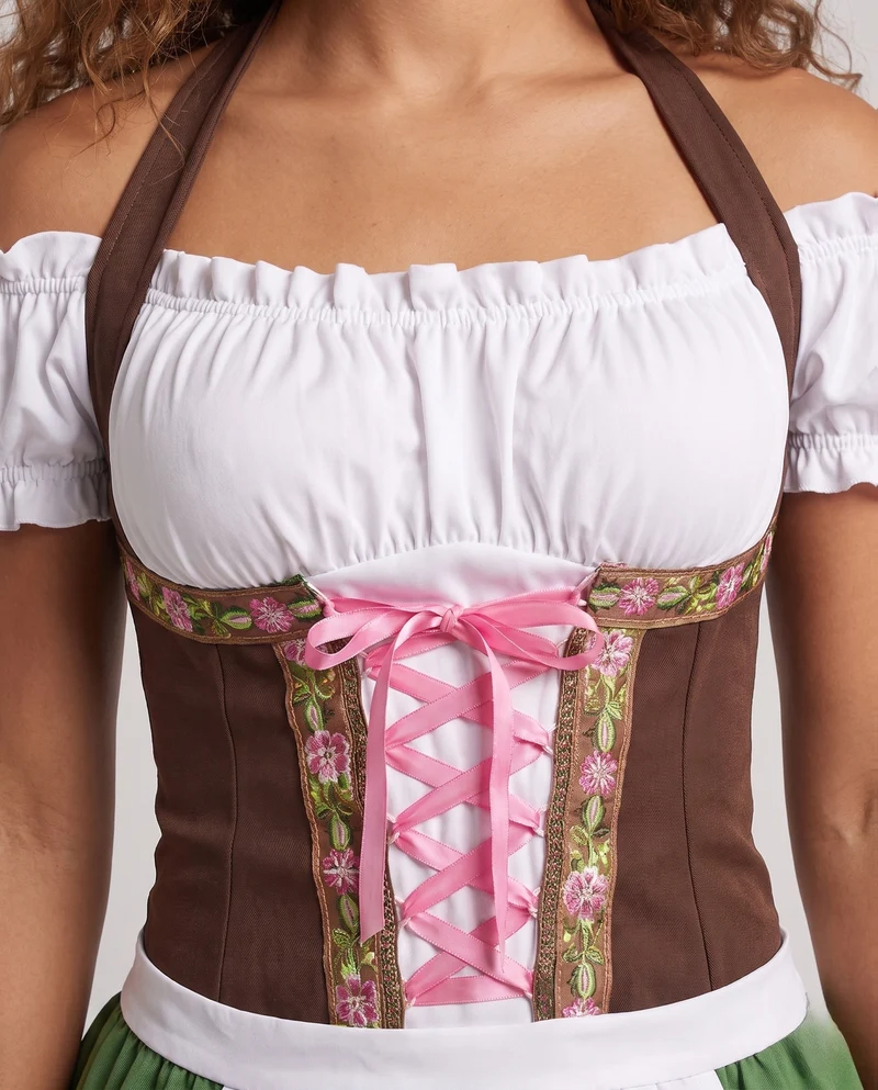 Damen verspieltes Trachtenkleid mit Rüschen und Bändern Drune