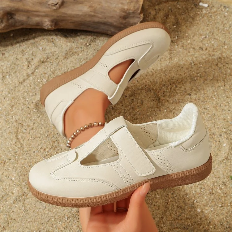 Damen Mary-Jane-Sneaker mit Klettverschluss, leichter Profilsohle und Komfortfußbett Drune