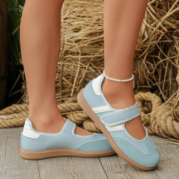 Damen Mary-Jane-Sneaker mit Klettverschluss, leichter Profilsohle und Komfortfußbett Drune