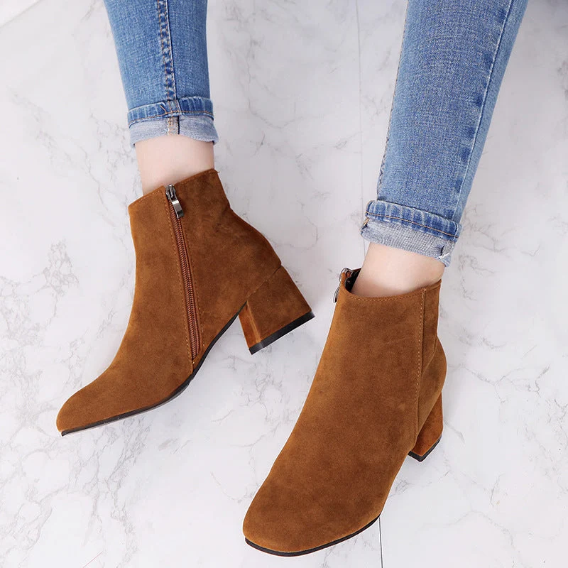 Damen Stiefeletten mit elegantem Reißverschluss und softem Obermaterial Drune