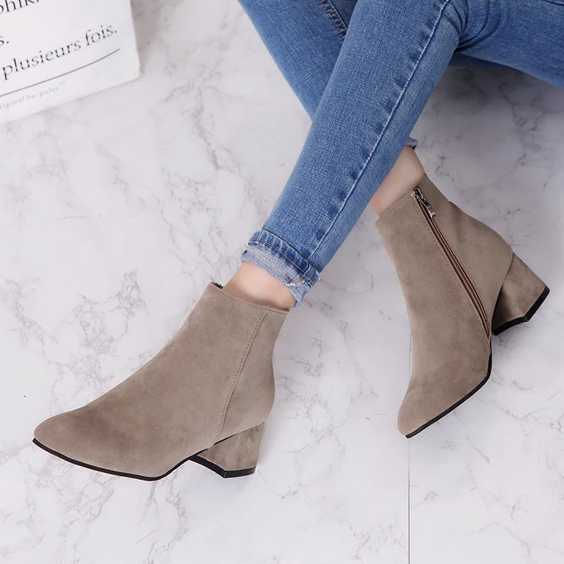 Damen Stiefeletten mit elegantem Reißverschluss und softem Obermaterial Drune