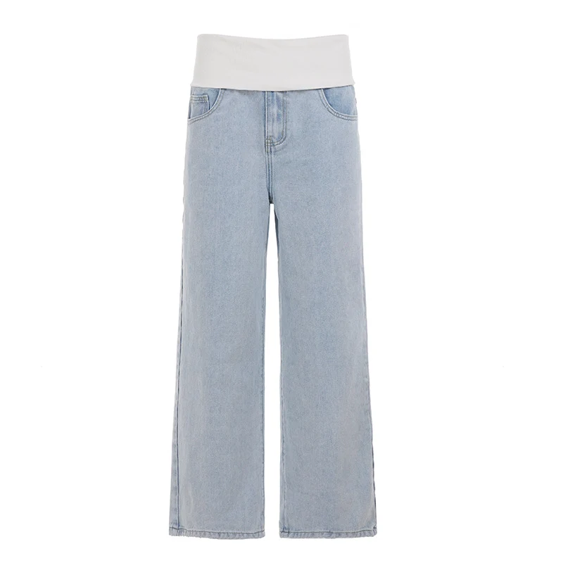 Damen Weitgeschnittene Jeans mit hohem Bund und elastischem Komfort Drune