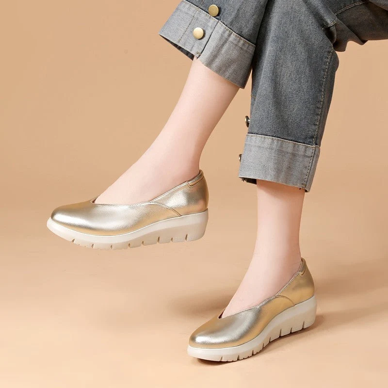 Damen Bequeme Wedgeslipper mit gepolstertem Innensohle und rutschfester Sohle Drune