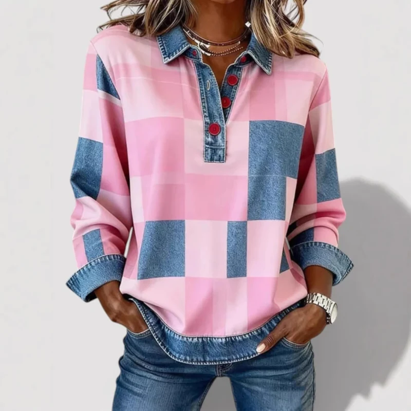 Damen Modische Pullover-Hemd