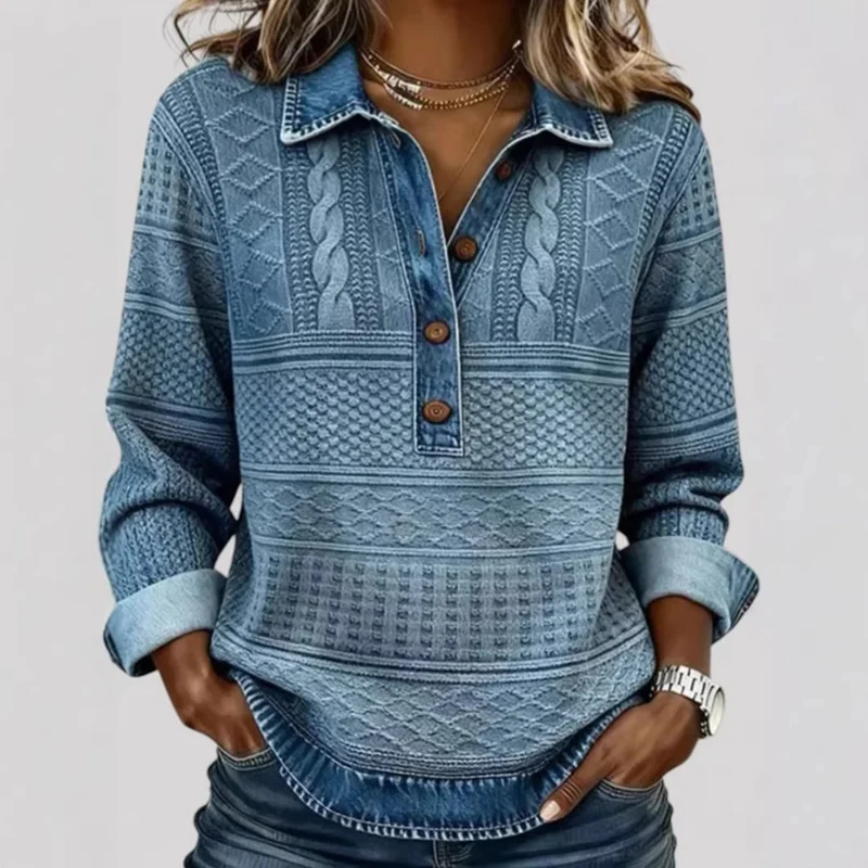 Damen Modische Pullover-Hemd