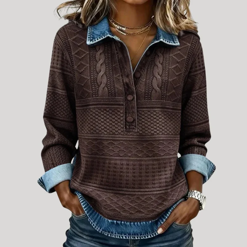 Damen Modische Pullover-Hemd