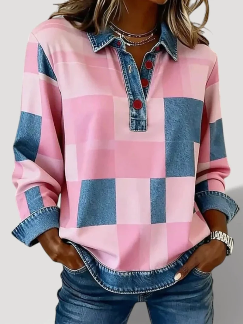 Damen Modische Pullover-Hemd