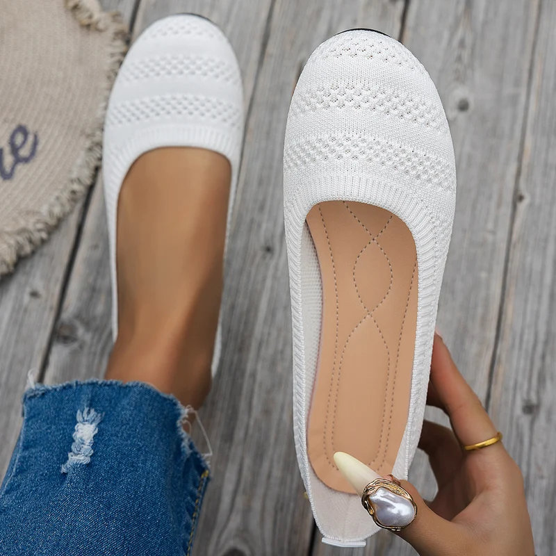 Damen atmungsaktive Strick-Ballerinas Drune