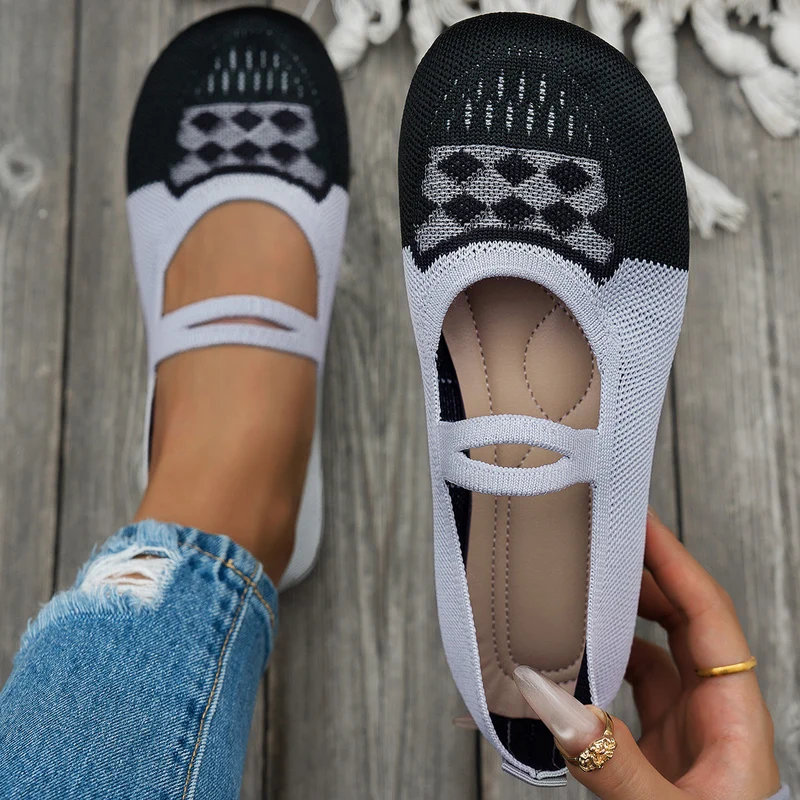 Damen atmungsaktive Strick-Ballerinas Drune