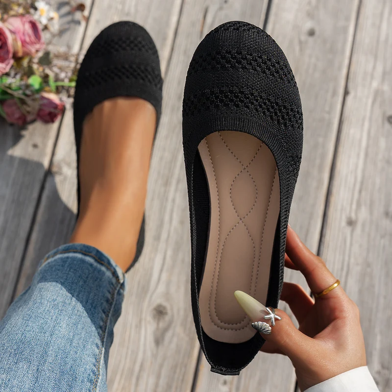 Damen atmungsaktive Strick-Ballerinas Drune