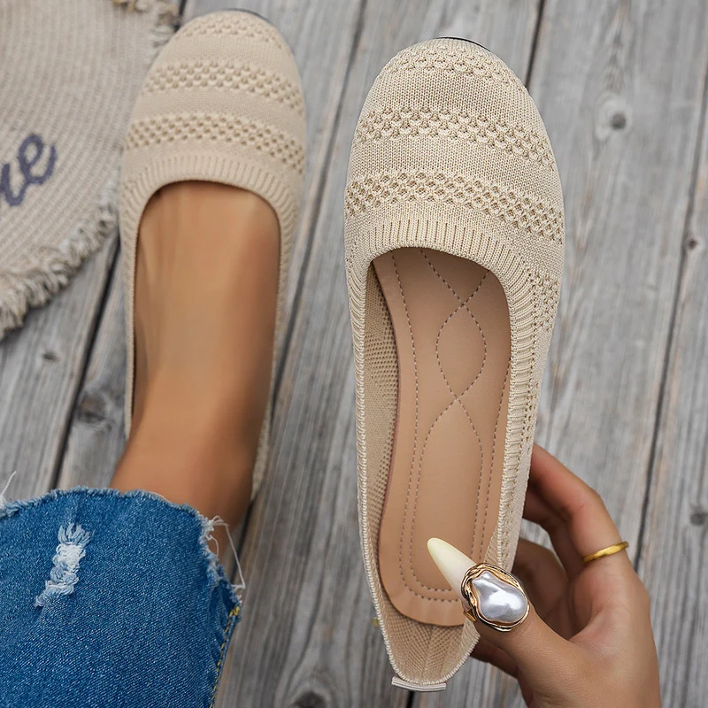 Damen atmungsaktive Strick-Ballerinas Drune