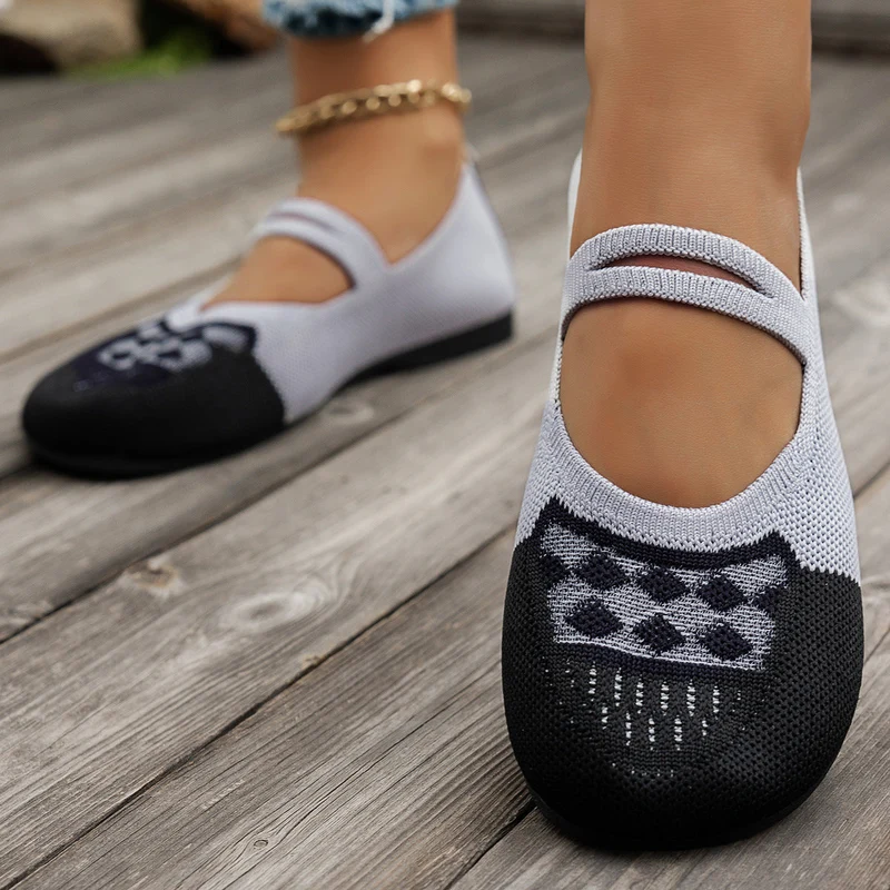 Damen atmungsaktive Strick-Ballerinas Drune