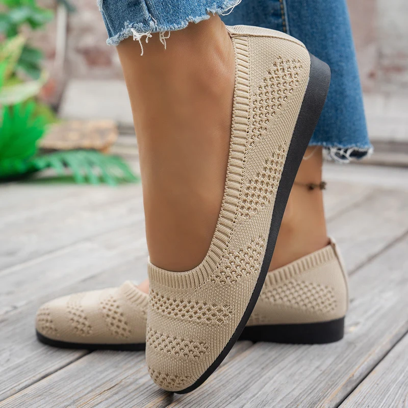 Damen atmungsaktive Strick-Ballerinas Drune