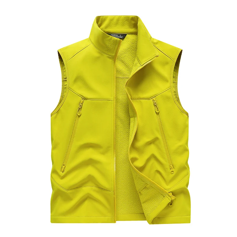 Herren Wasserabweisende Softshell-Weste mit Stehkragen, Reißverschlusstaschen & Atmungsaktivem Futter Drune