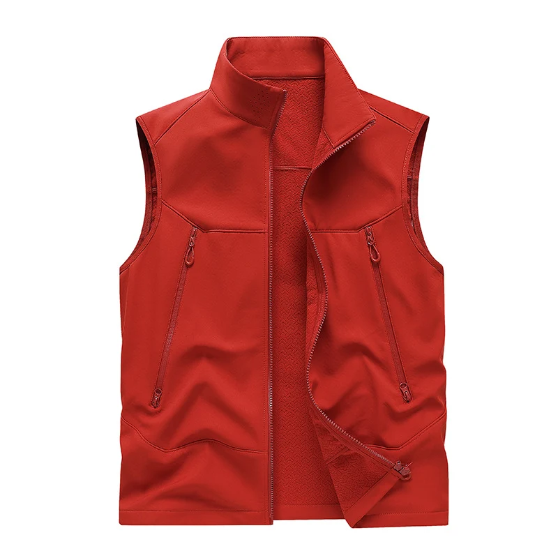 Herren Wasserabweisende Softshell-Weste mit Stehkragen, Reißverschlusstaschen & Atmungsaktivem Futter Drune