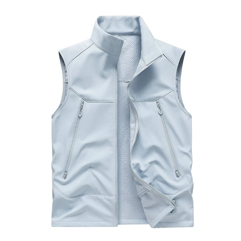 Herren Wasserabweisende Softshell-Weste mit Stehkragen, Reißverschlusstaschen & Atmungsaktivem Futter Drune
