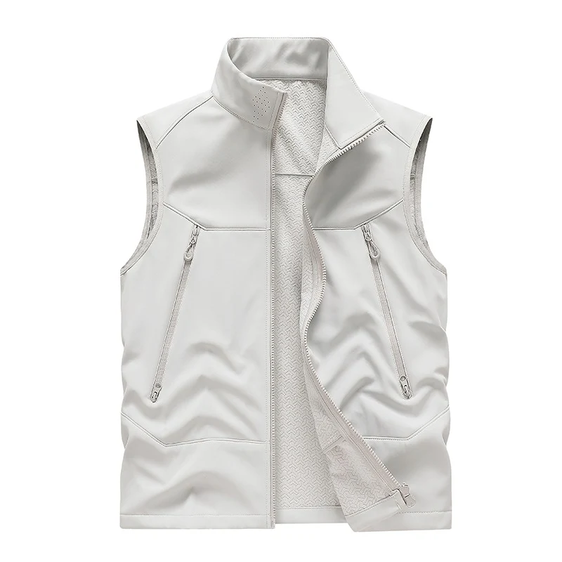 Herren Wasserabweisende Softshell-Weste mit Stehkragen, Reißverschlusstaschen & Atmungsaktivem Futter Drune