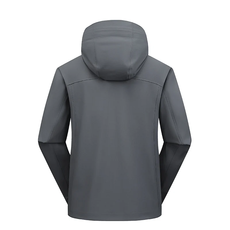 Herren Wasserabweisende Softshell-Outdoorjacke mit Kapuze, verschweißten Nähten & minimalistischer Reißverschluss Drune