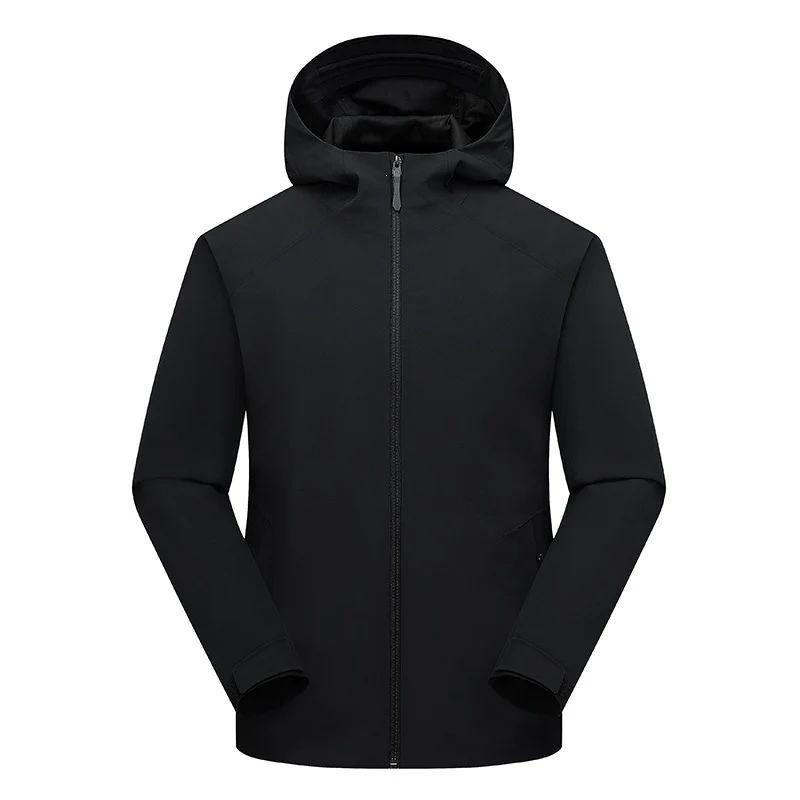Herren Wasserabweisende Softshell-Outdoorjacke mit Kapuze, verschweißten Nähten & minimalistischer Reißverschluss Drune
