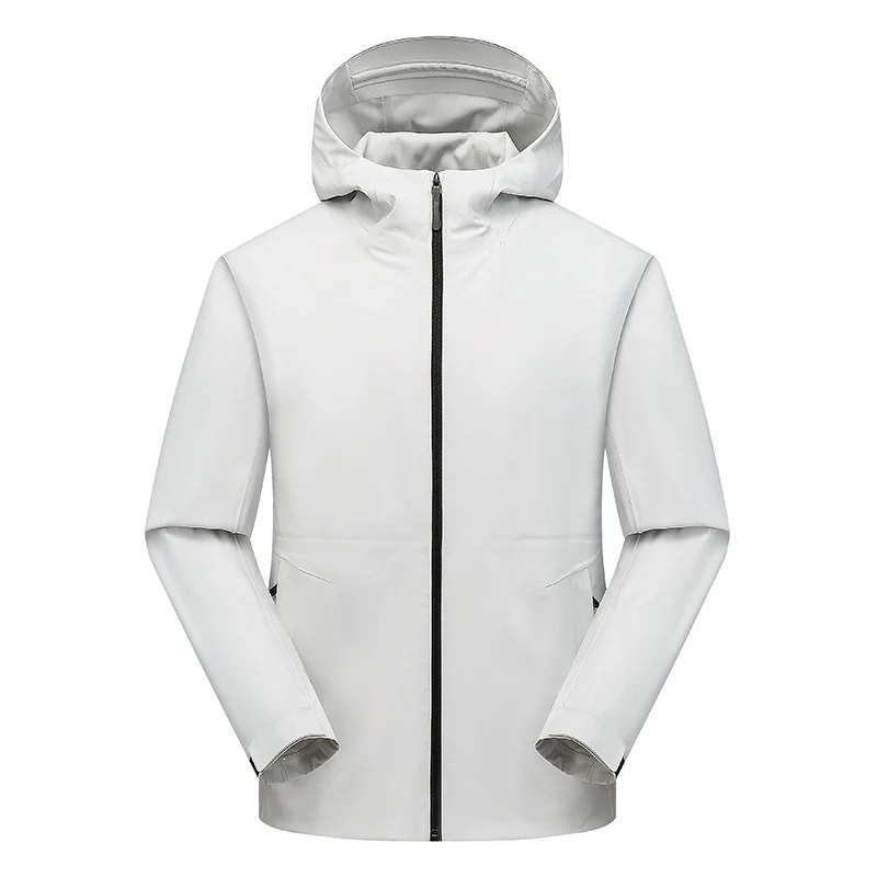 Herren Wasserabweisende Softshell-Outdoorjacke mit Kapuze, verschweißten Nähten & minimalistischer Reißverschluss Drune