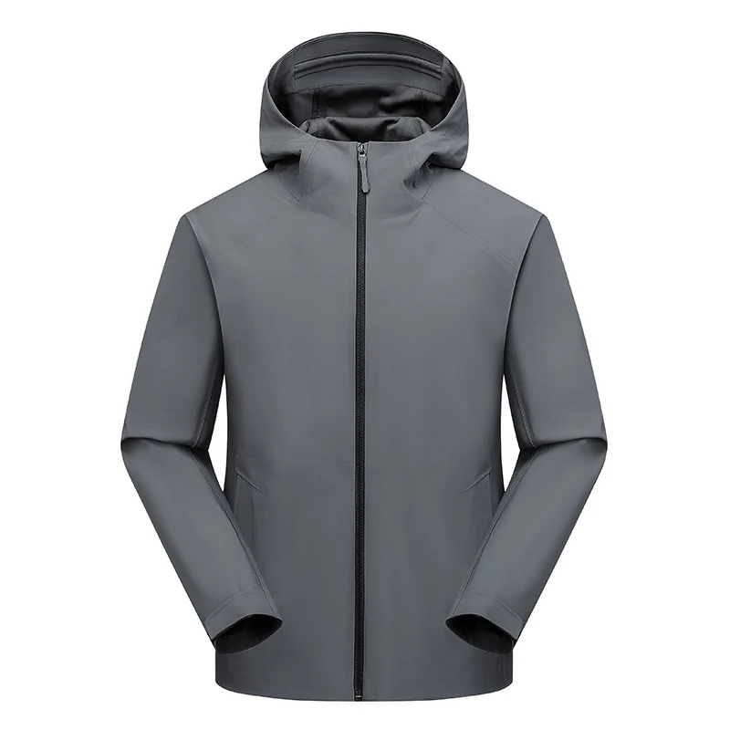 Herren Wasserabweisende Softshell-Outdoorjacke mit Kapuze, verschweißten Nähten & minimalistischer Reißverschluss Drune