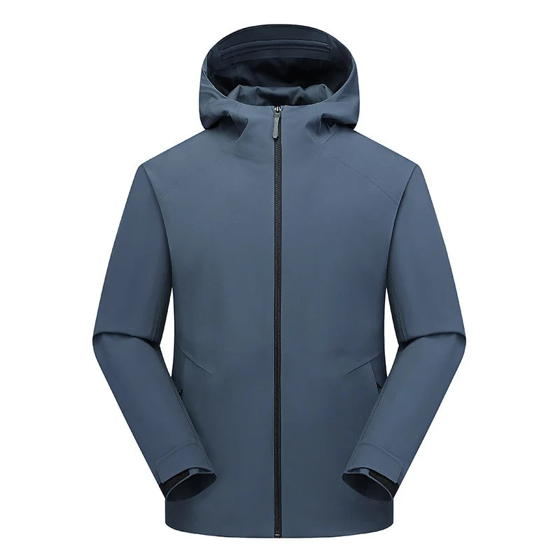 Herren Wasserabweisende Softshell-Outdoorjacke mit Kapuze, verschweißten Nähten & minimalistischer Reißverschluss Drune
