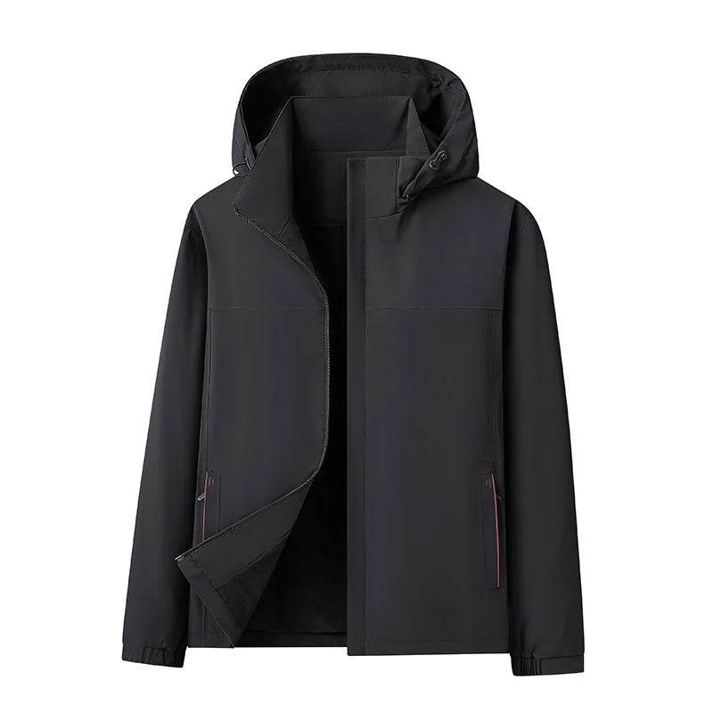 Herren Wasserabweisende Softshell-Jacke mit Kapuze nahtminimaler Optik & Brusttasche Drune