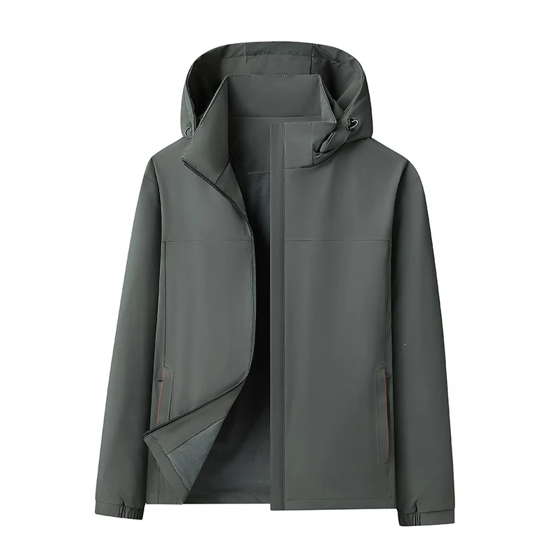 Herren Wasserabweisende Softshell-Jacke mit Kapuze nahtminimaler Optik & Brusttasche Drune