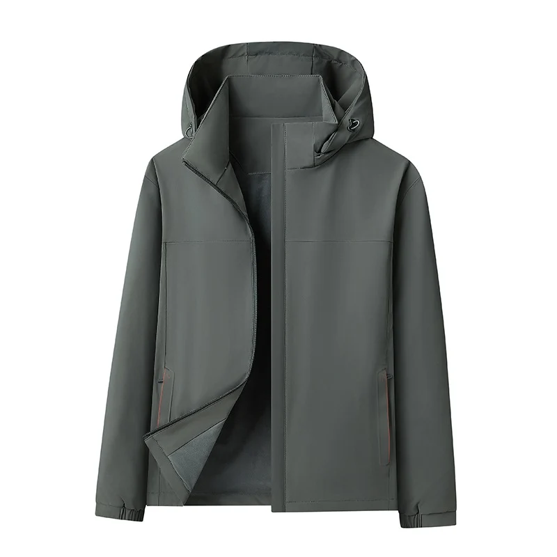 Herren Wasserabweisende Softshell-Jacke mit Kapuze nahtminimaler Optik & Brusttasche Drune