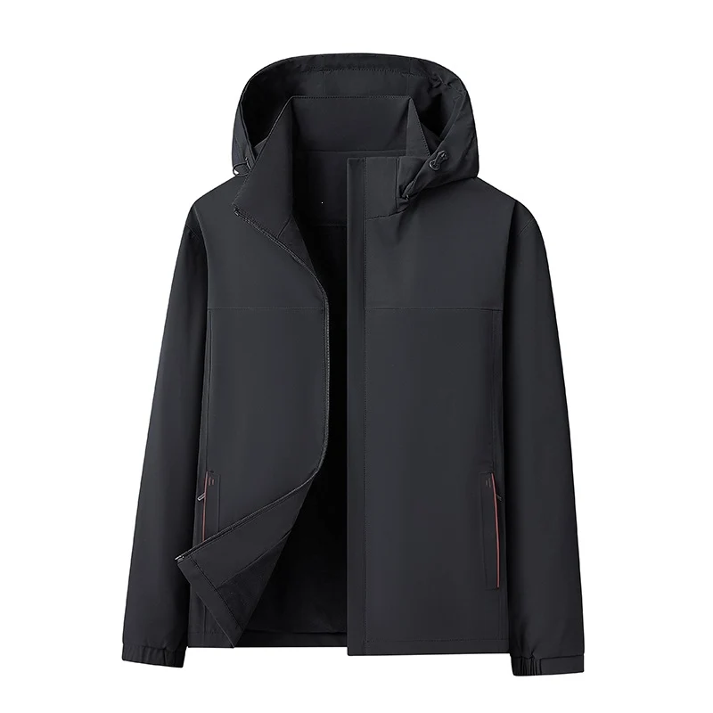 Herren Wasserabweisende Softshell-Jacke mit Kapuze nahtminimaler Optik & Brusttasche Drune