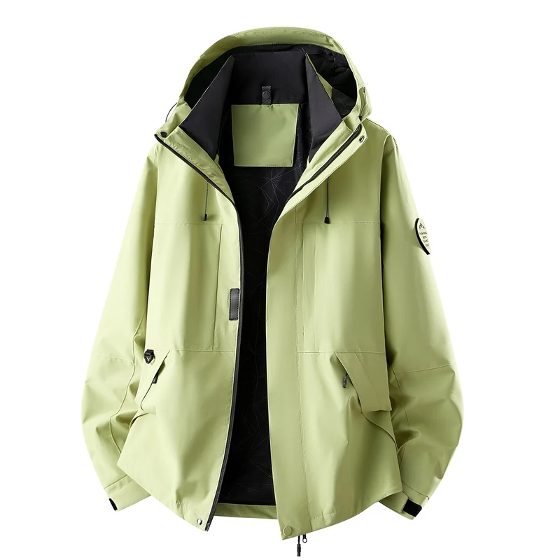 Herren Wasserabweisende Oversize-Outdoorjacke mit Kapuze, atmungsaktivem Softshell & Utility‑Taschen Drune