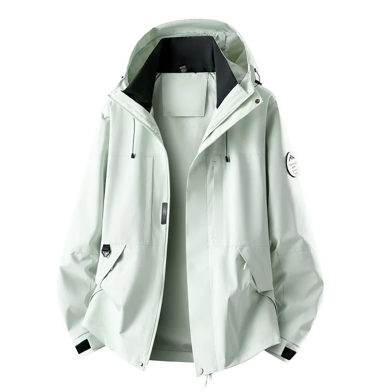 Herren Wasserabweisende Oversize-Outdoorjacke mit Kapuze, atmungsaktivem Softshell & Utility‑Taschen Drune